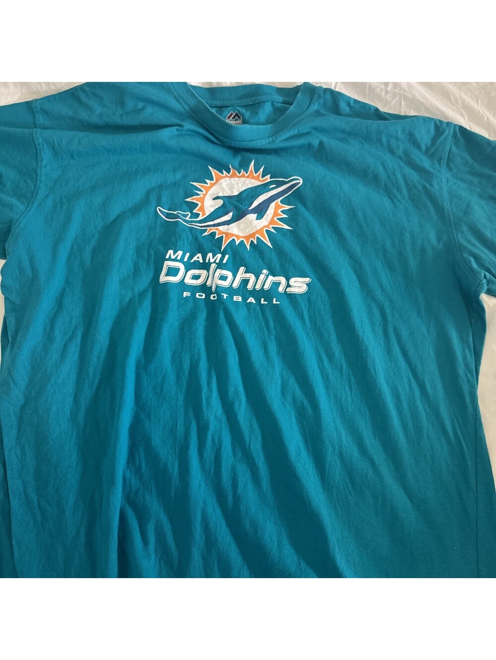 Mens Shirt 2XL NFL Majestic Football Miami Dolphins Tee